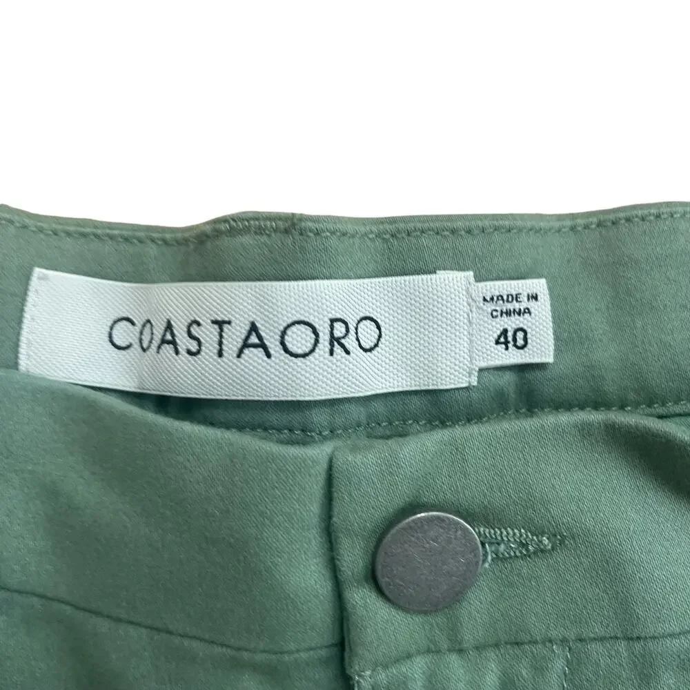 Coastaoro Men’s Cotton Flat Front Shorts Green Size 40 - Picture 3 of 5